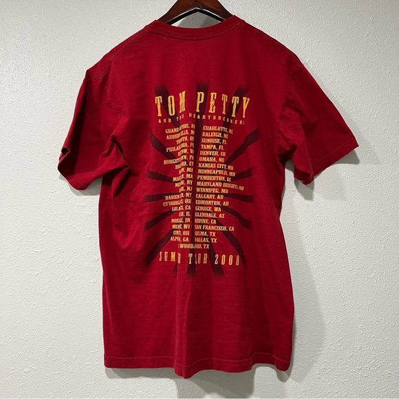 Y2k Tom Petty and the Heartbreakers T-shirt Summer Tour 2008 Red Size Large - Picture 4 of 9